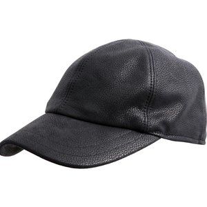 GOTTMAN Monaco 100% Leather Black Cap NWT